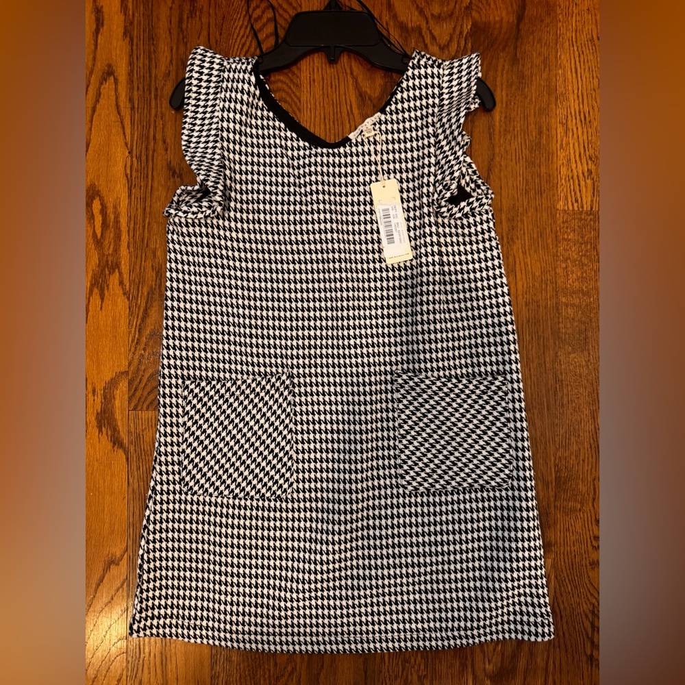 Copper Key Monochrome Houndstooth Dress